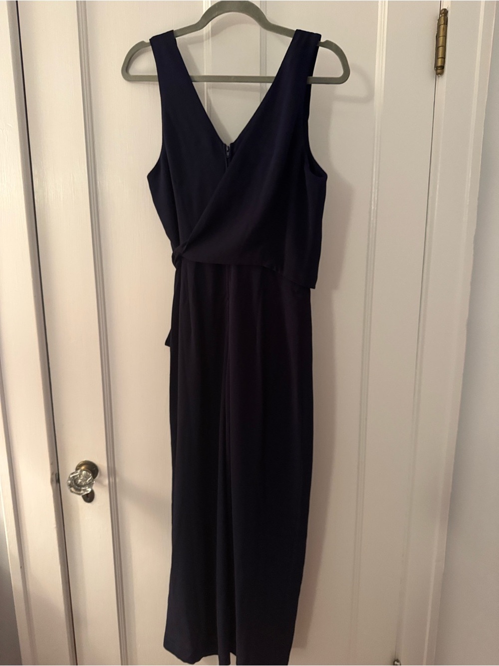 Speechless Navy Sleeveless Wrap-Front Jumpsuit